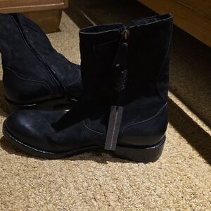 Won Hundred Hundred Black Leather Ankle Boots Made In Italy Bnwt